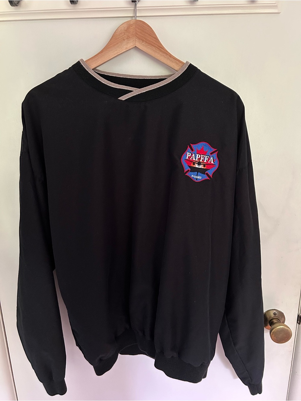 Black Crewneck Windbreaker